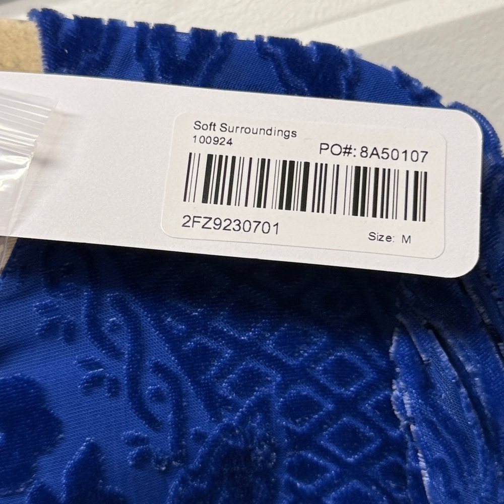 Soft Surroundings Royal Blue Velvet Top - Picture 3 of 5